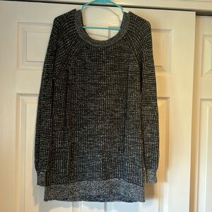 Black and White Sweater with Cutouts